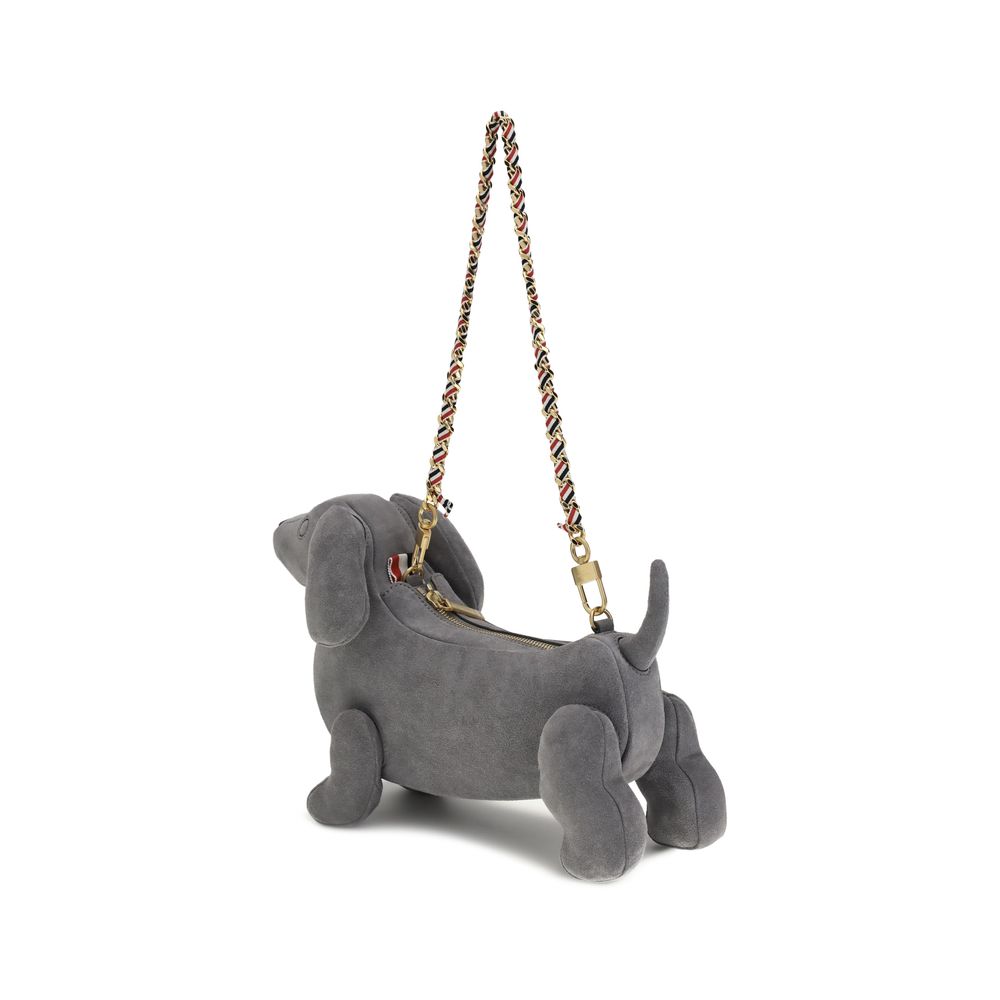 Gray Leather Shoulder Bag