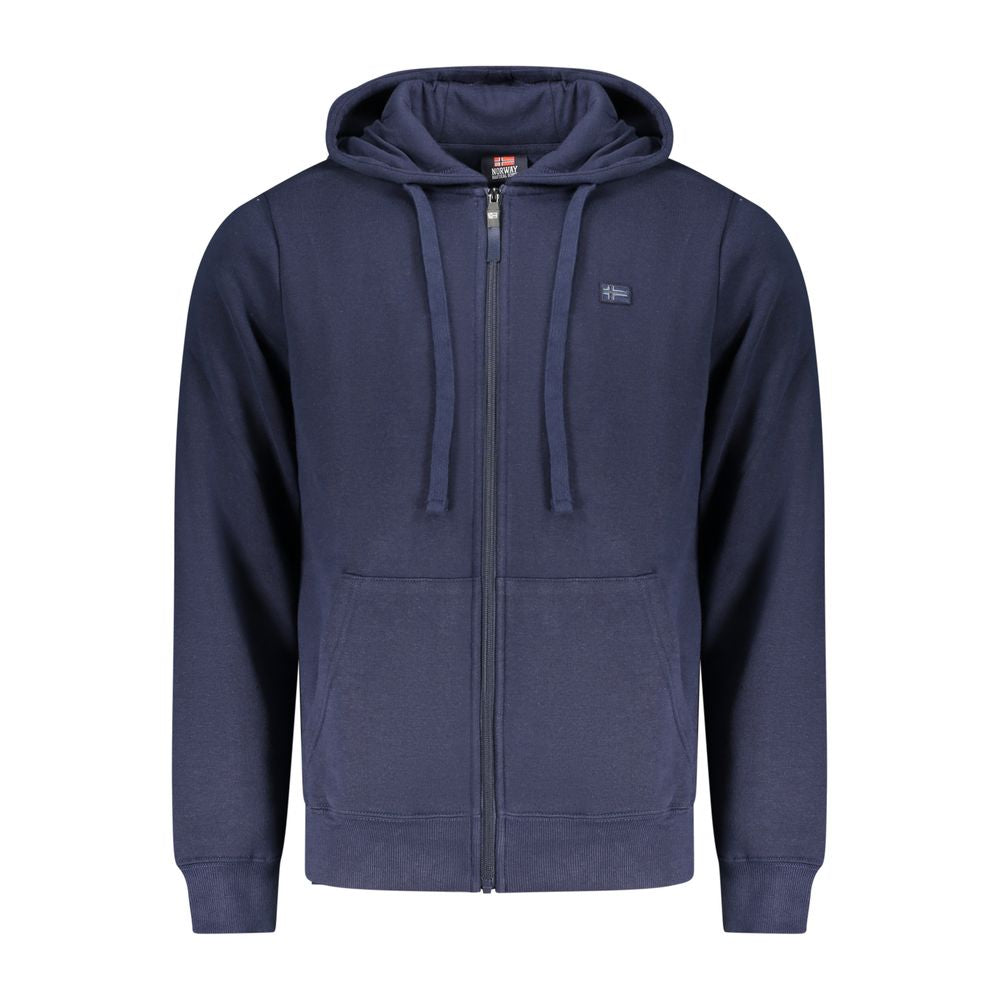 Blue Cotton Men's Hoodie Sweatshirt