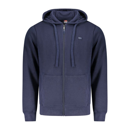 Blue Cotton Men's Hoodie Sweatshirt