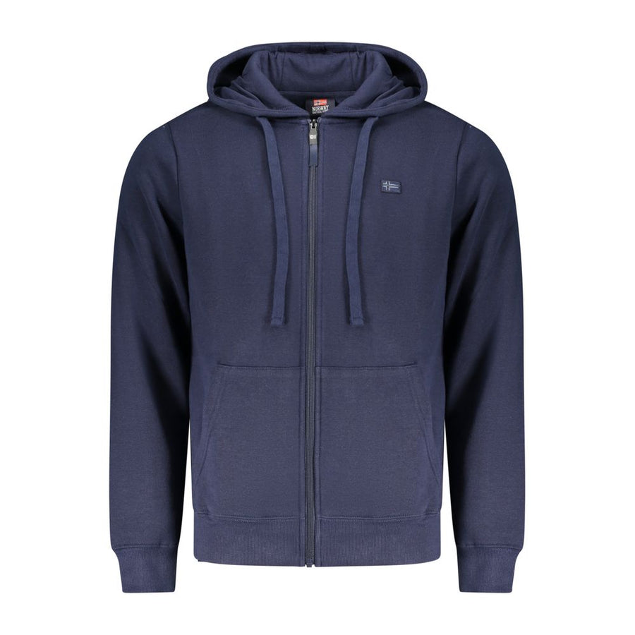 Blue Cotton Men's Hoodie Sweatshirt