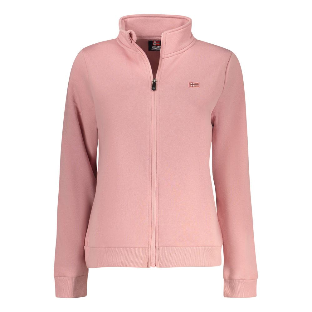 Pink Cotton Women Sweatshirt