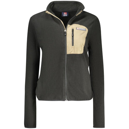 Black Polyester Women Sweatshirt