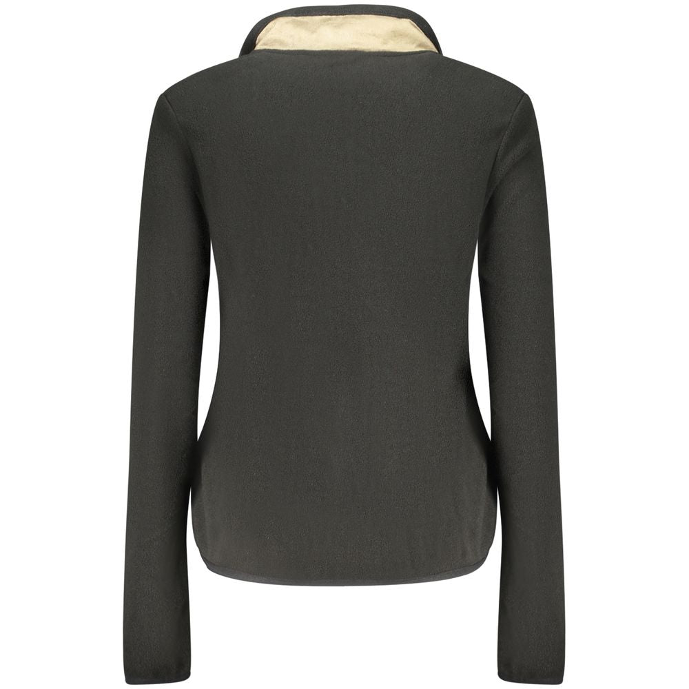 Black Polyester Women Sweatshirt