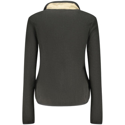 Black Polyester Women Sweatshirt
