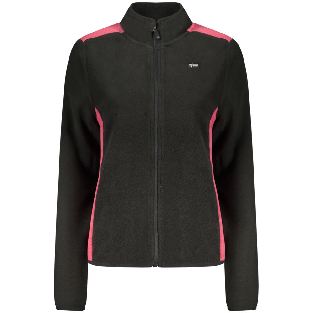 Black Polyester Women Sweatshirt