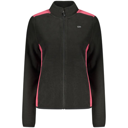 Black Polyester Women Sweatshirt