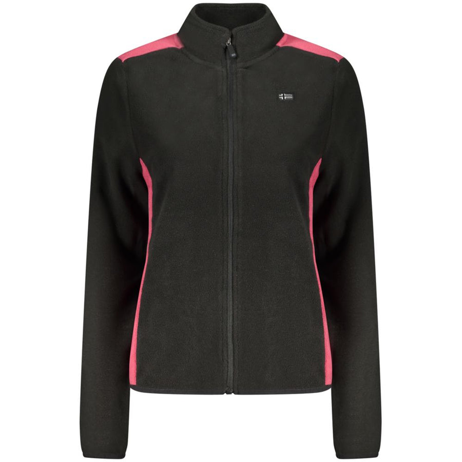 Black Polyester Women Sweatshirt