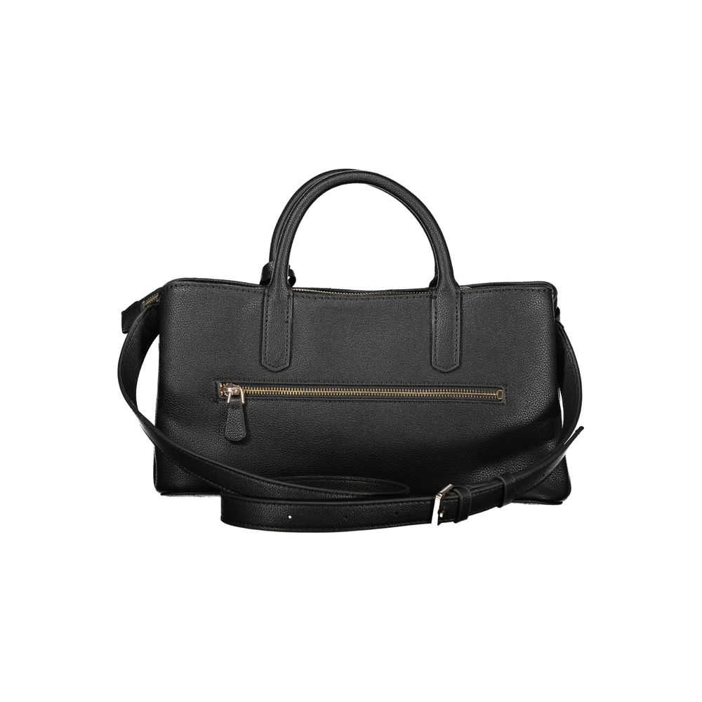 Black Polyurethane Women Handbag
