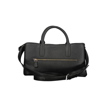 Black Polyurethane Women Handbag
