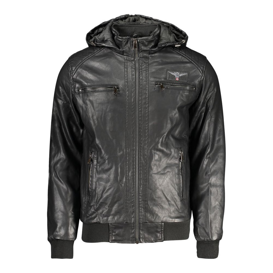 Black Polyester Men's Jacket