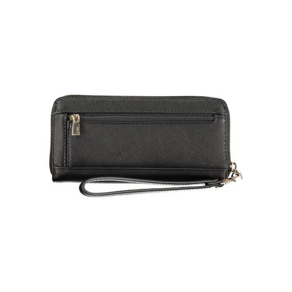 Black Polyurethane Women's Wallet