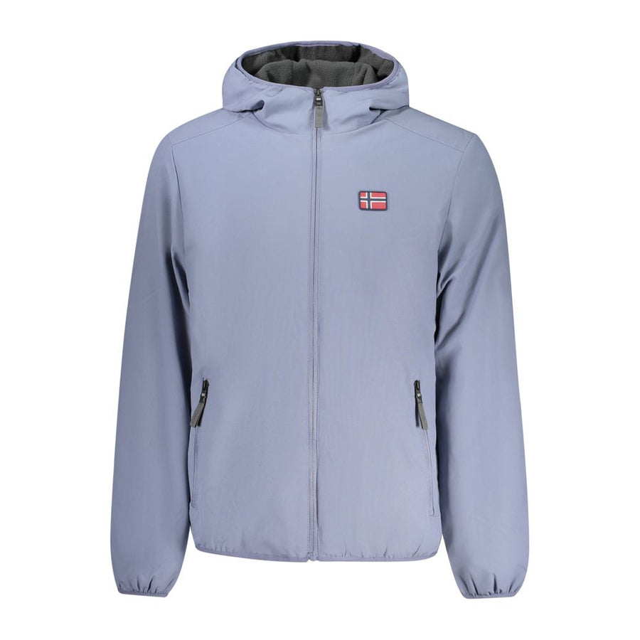 Blue Polyester Men's Jacket