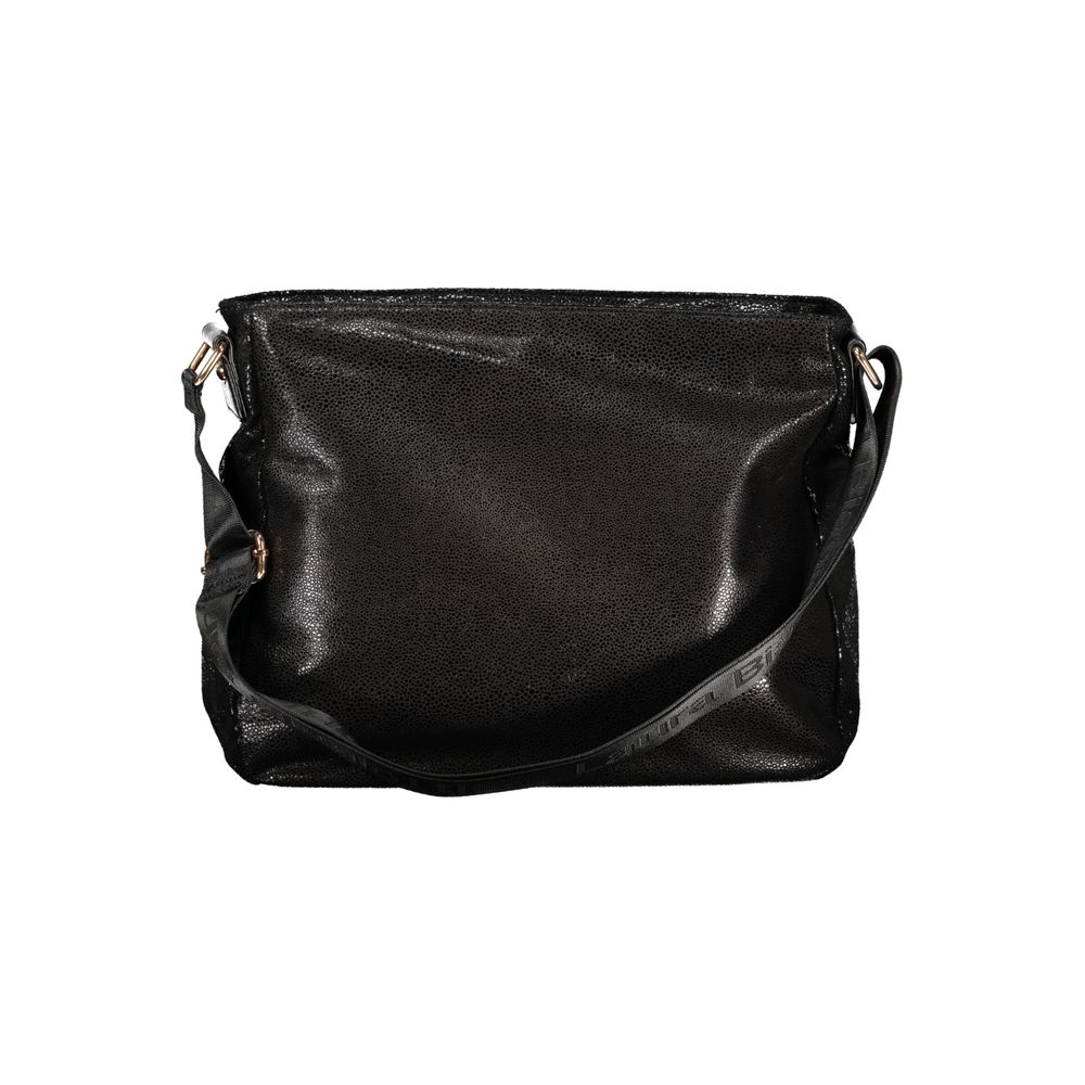Black Polyester Women Handbag