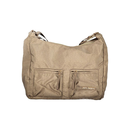 Beige Polyester Women Handbag