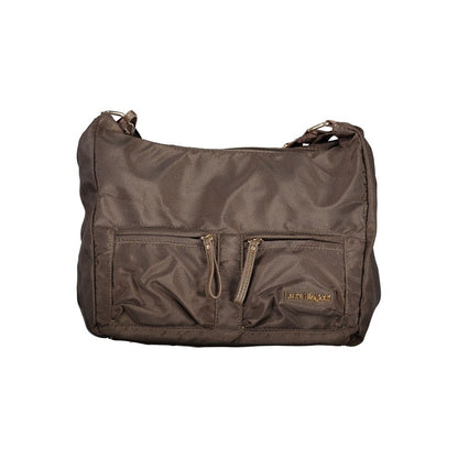 Brown Polyester Women Handbag