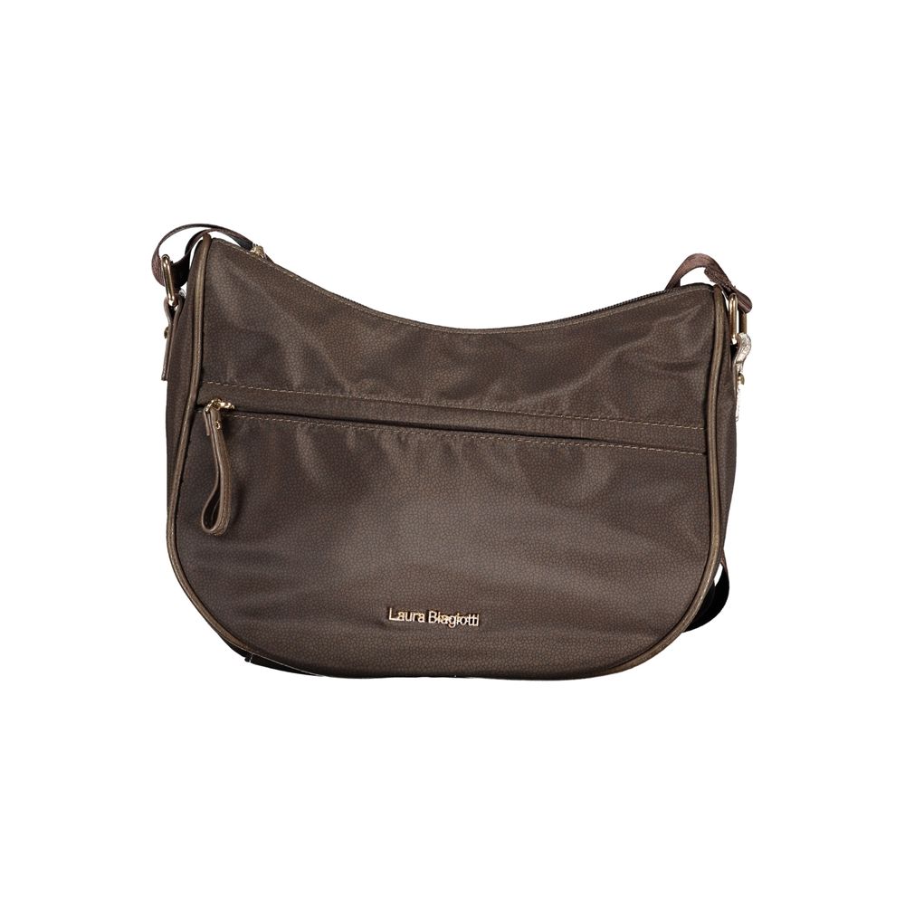 Brown Polyester Women Handbag
