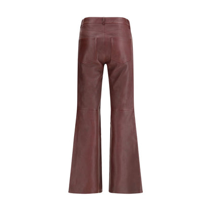 Flared lambskin leather trousers
