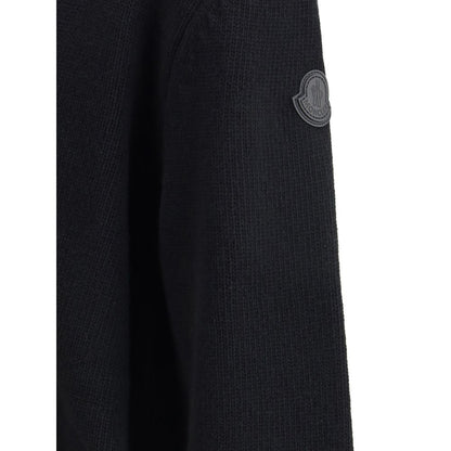 Black Fleece Wool Cardigan