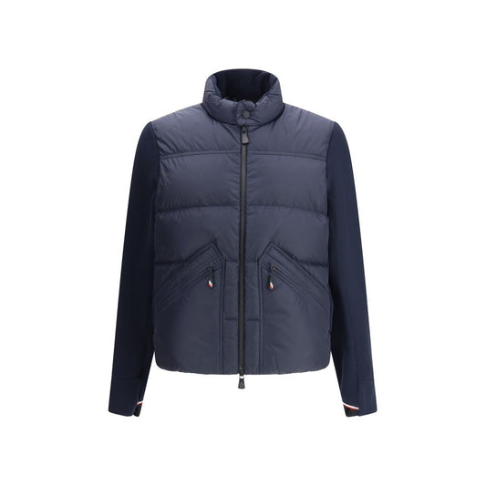Blue Polyester Full-Length Jacket