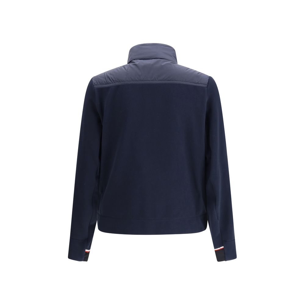 Blue Polyester Full-Length Jacket