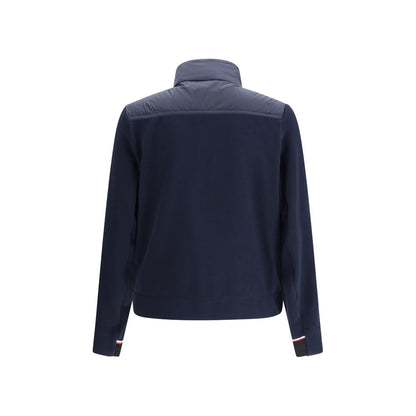 Blue Polyester Full-Length Jacket