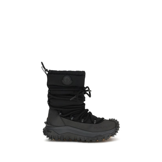 Black Polyamide Lace-Up Boots