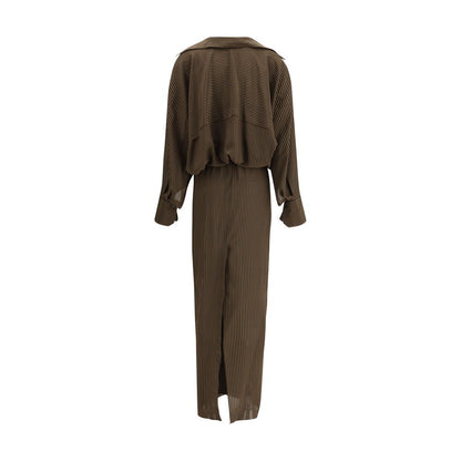 Multicolor Silk Casual Dress