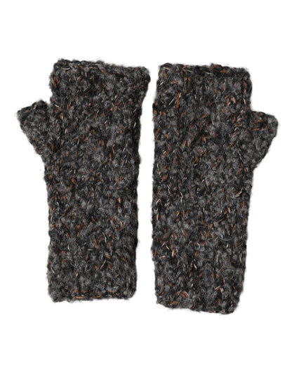 Gray Virgin Wool Knitted Fingerless Men Gloves