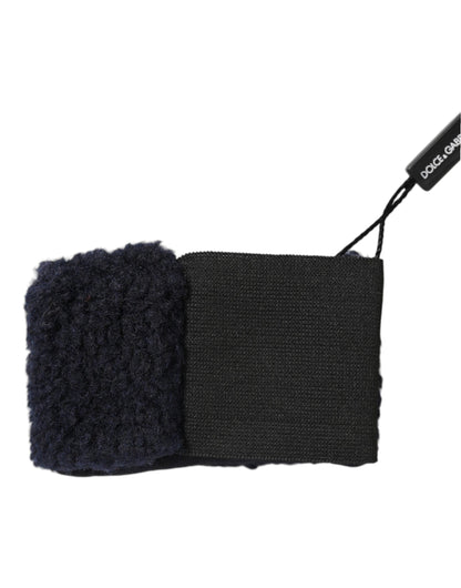 Black Wool Knitted Sweatbands Men Wristband