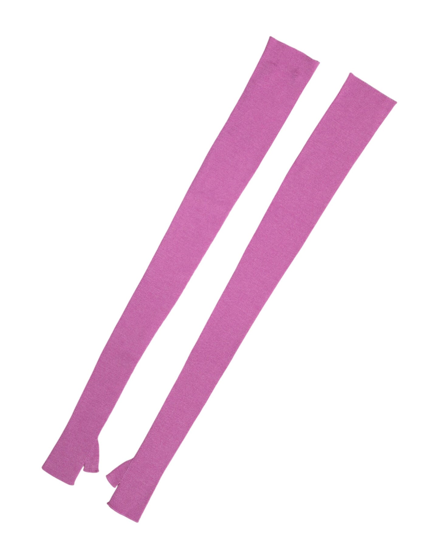 Pink Wool Fingerless Elbow Length Mitten Gloves