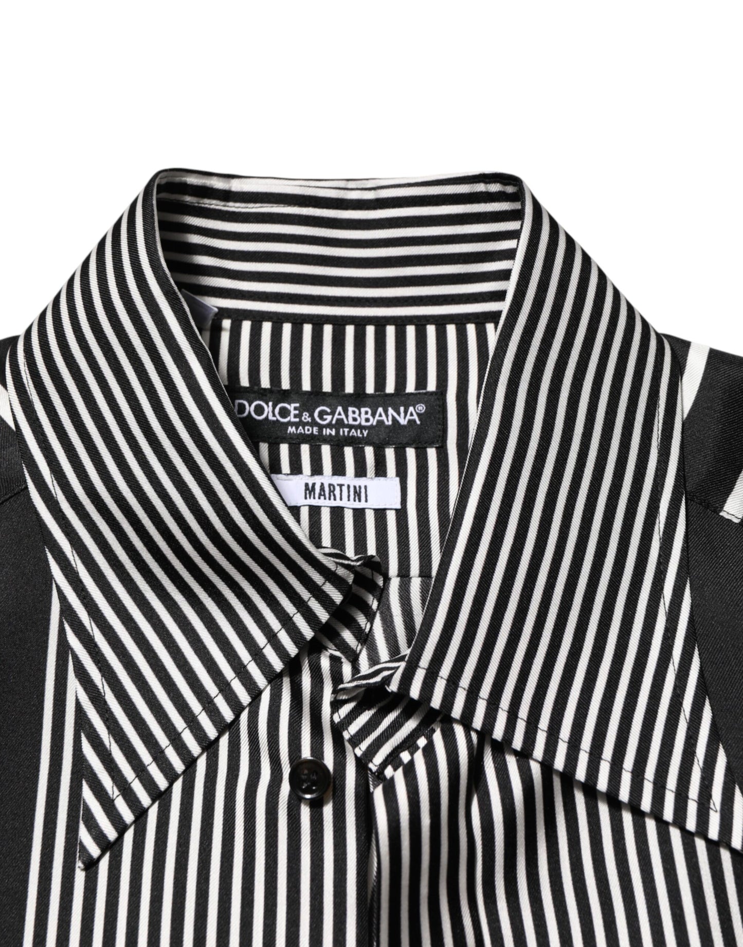 Black White Stripes Men MARTINI Dress Shirt