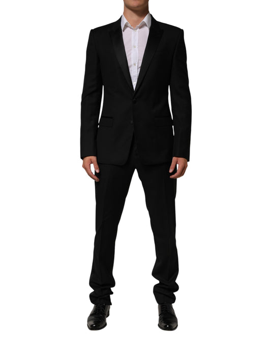 Black 2 Buttons Jacket Formal 2 Piece Suit