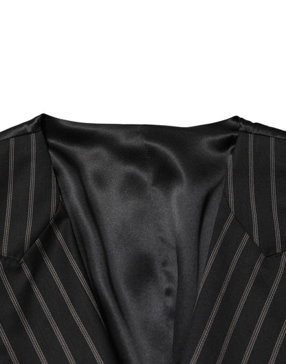 Black Stripes Wool Dress Men Waistcoat Vest