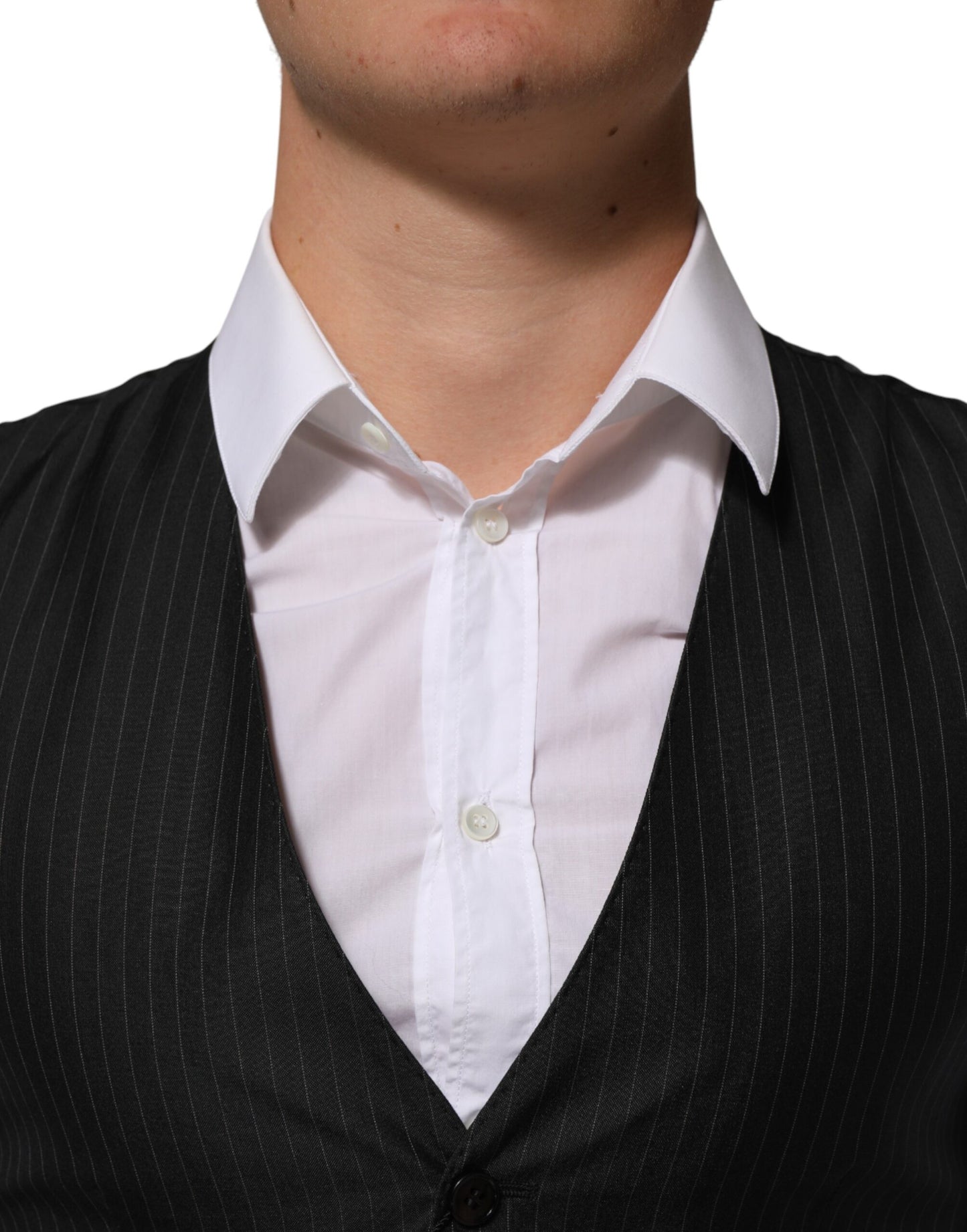 Black Wool Men Dress Formal Waistcoat Vest