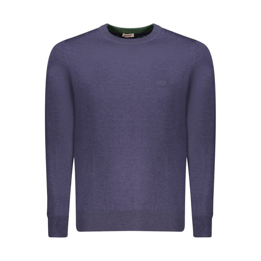 Blue Wool Men Sweater