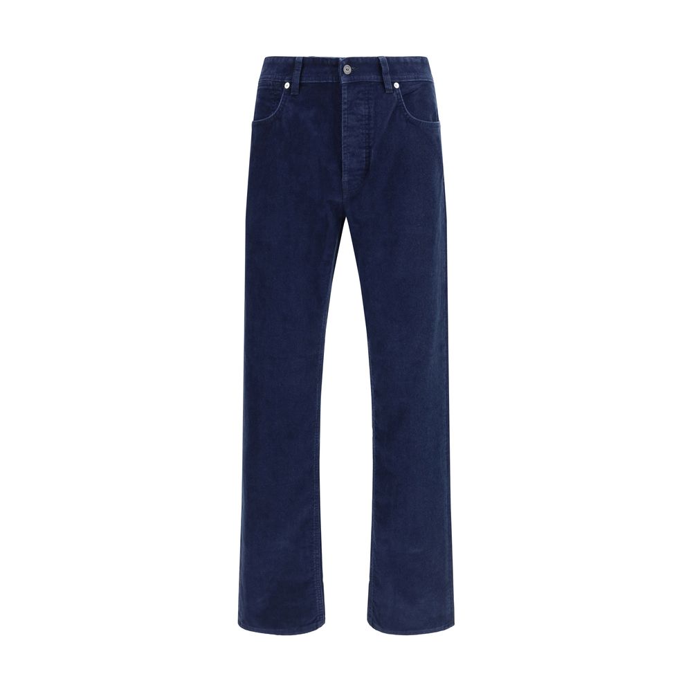 Blue Cotton Straight-Leg Jeans