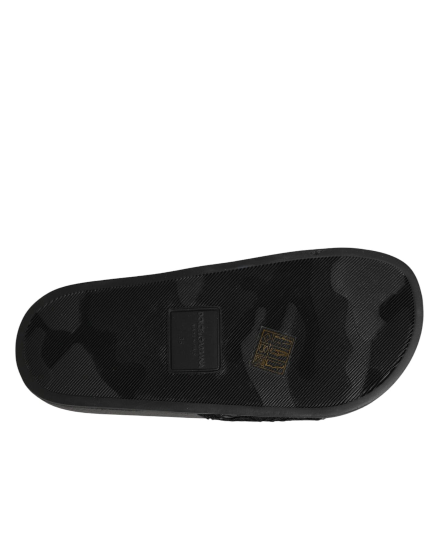 Black Devotion Matelassé Leather Slides Shoes