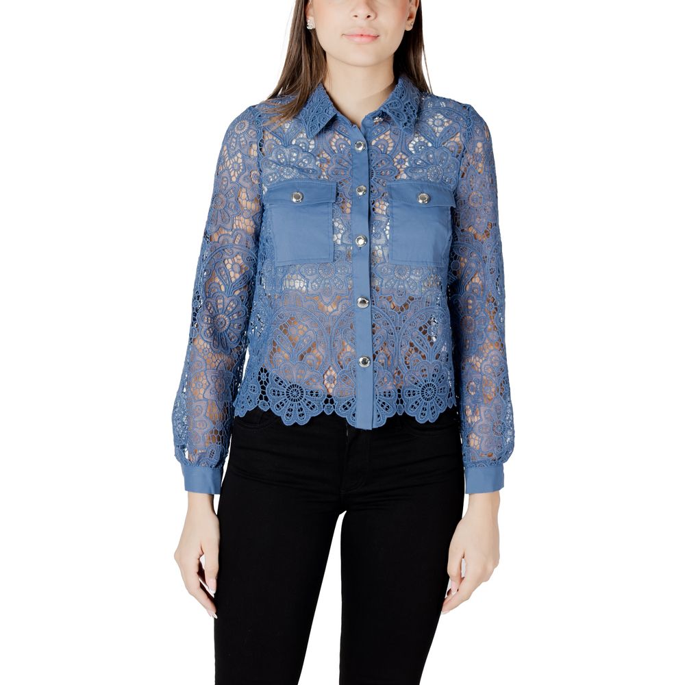 Blue Polyester Blouse