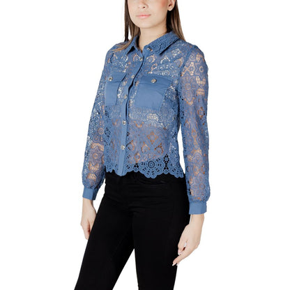 Blue Polyester Blouse