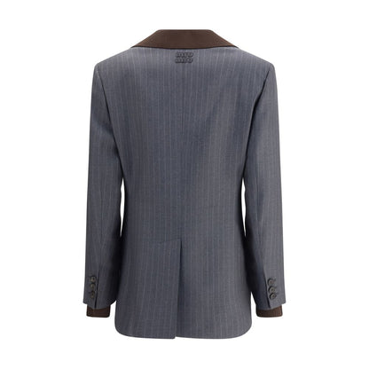Gray Fleece Wool Blazer