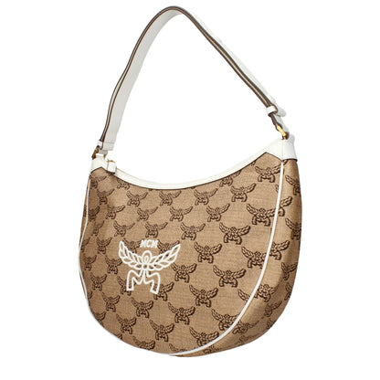 Beige Raffia Shoulder Bag