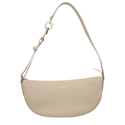 Gray Leather Shoulder Bag