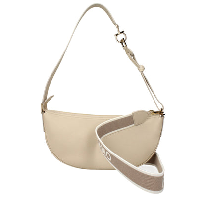 Gray Leather Shoulder Bag
