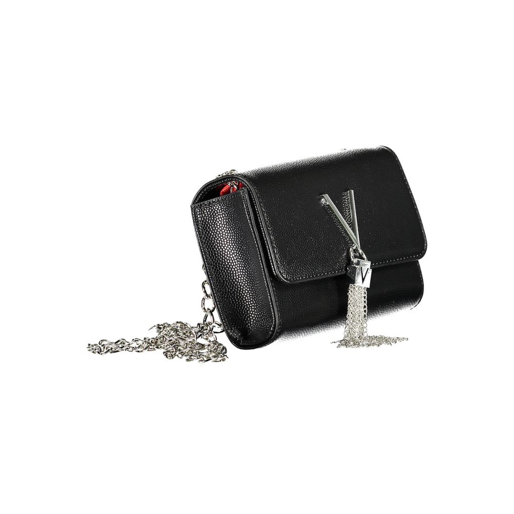 Black Polyurethane Women's Shoulder Bag