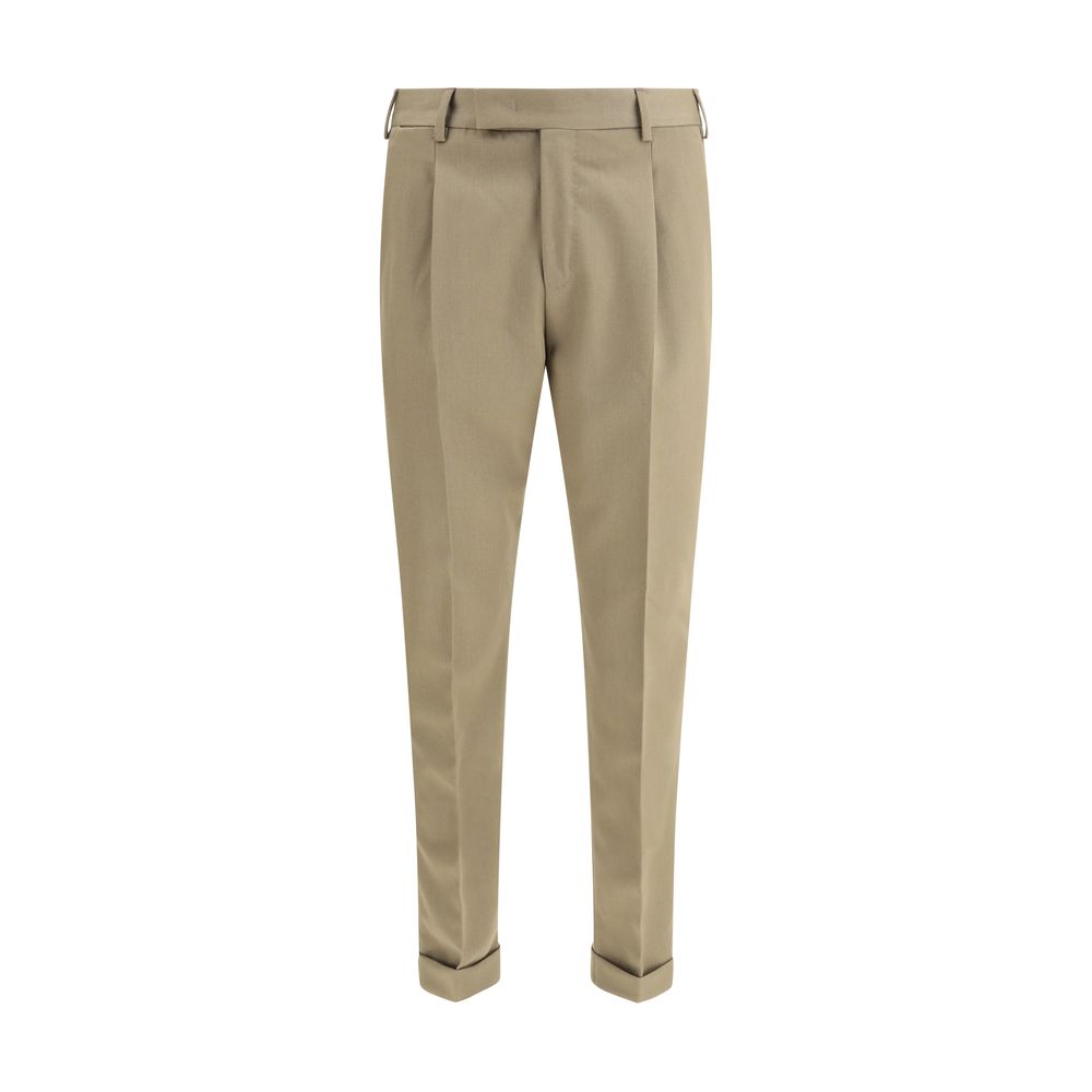Bicolor Fleece Wool Dress Pants