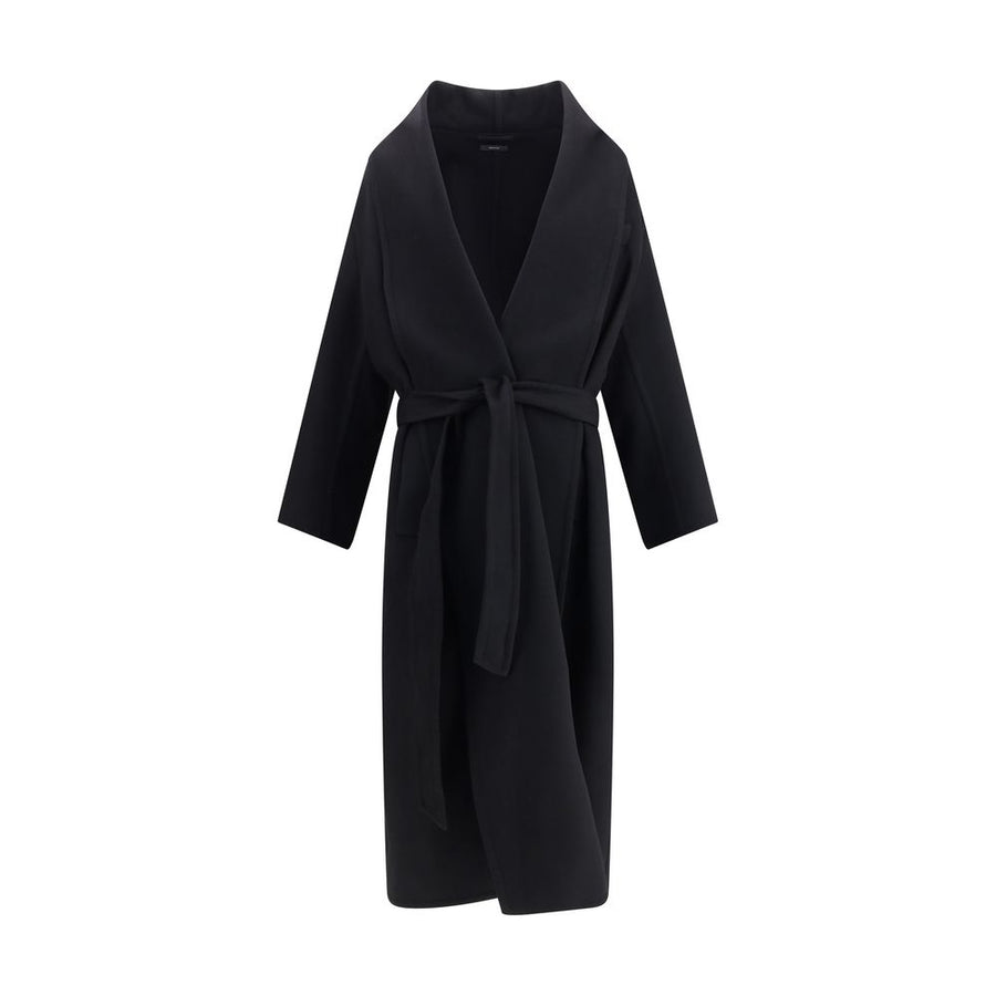 Black Fleece Wool Coat