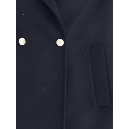 Blue Fleece Wool Coat