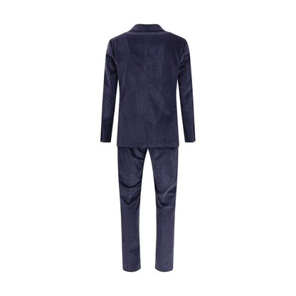 Blue Cotton Two-Piece Suit