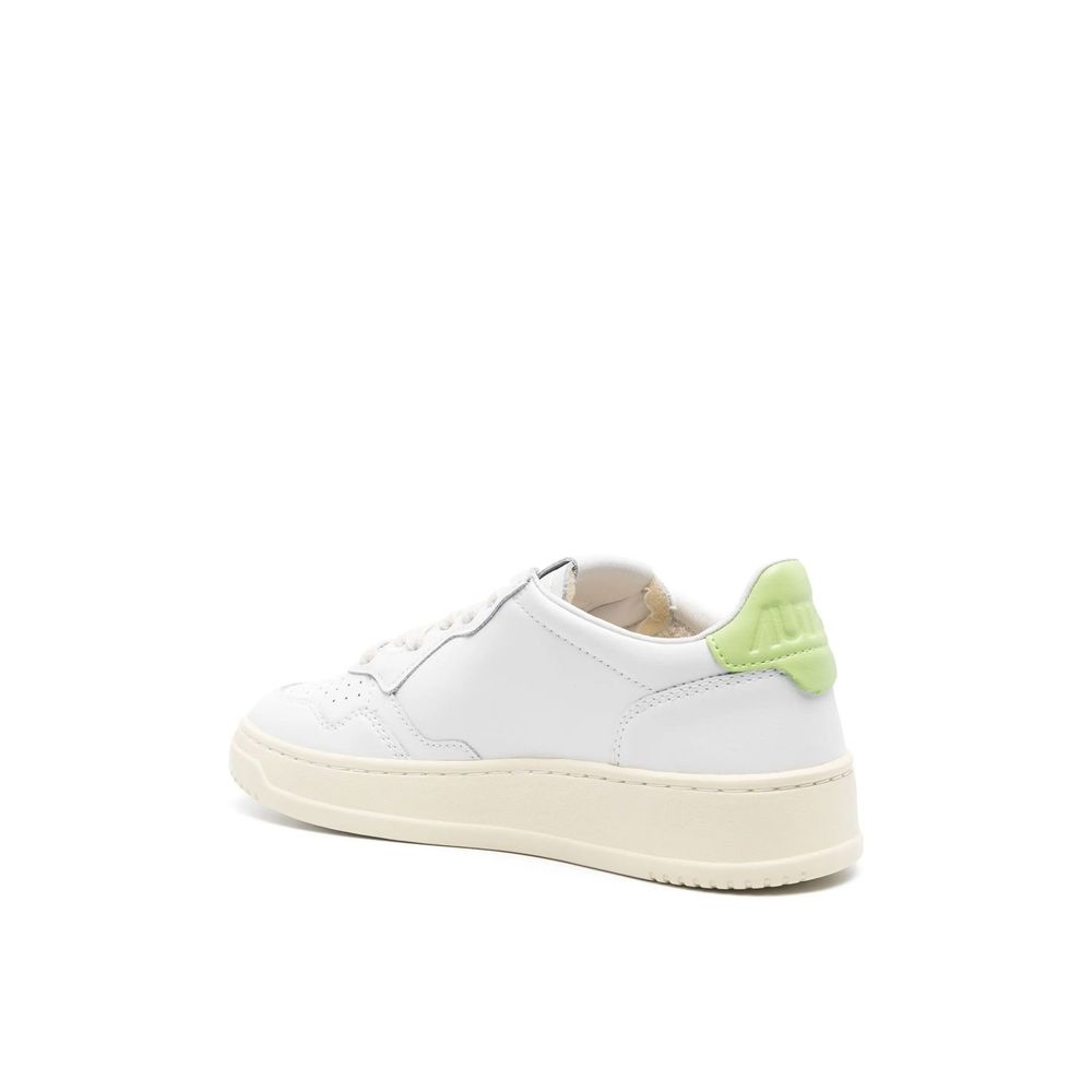 White Leather Low Top Sneakers