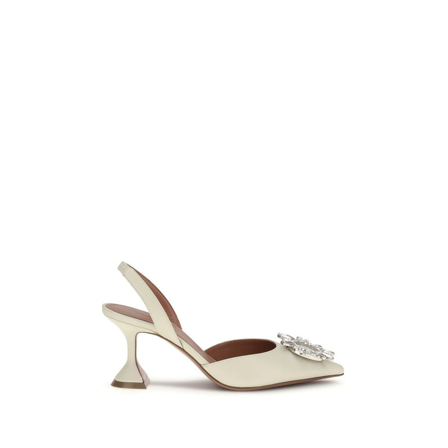 White Calf Leather Bos Taurus High Heel Pumps